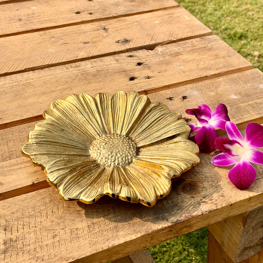 Gilded Flower Décor Platter