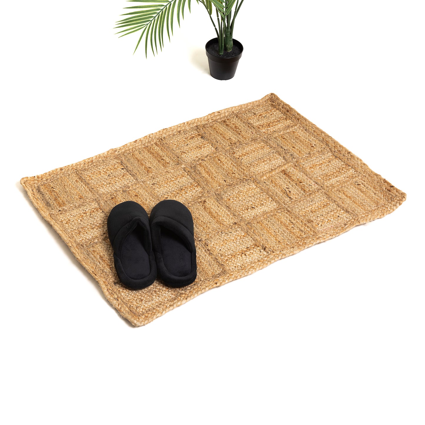 Natural Harmony Checkered Rug