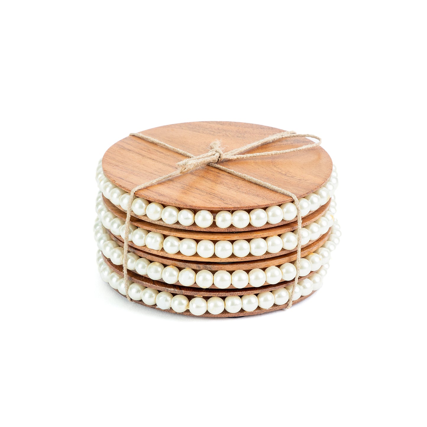 Wooden Pearl Coasters - Set of 4